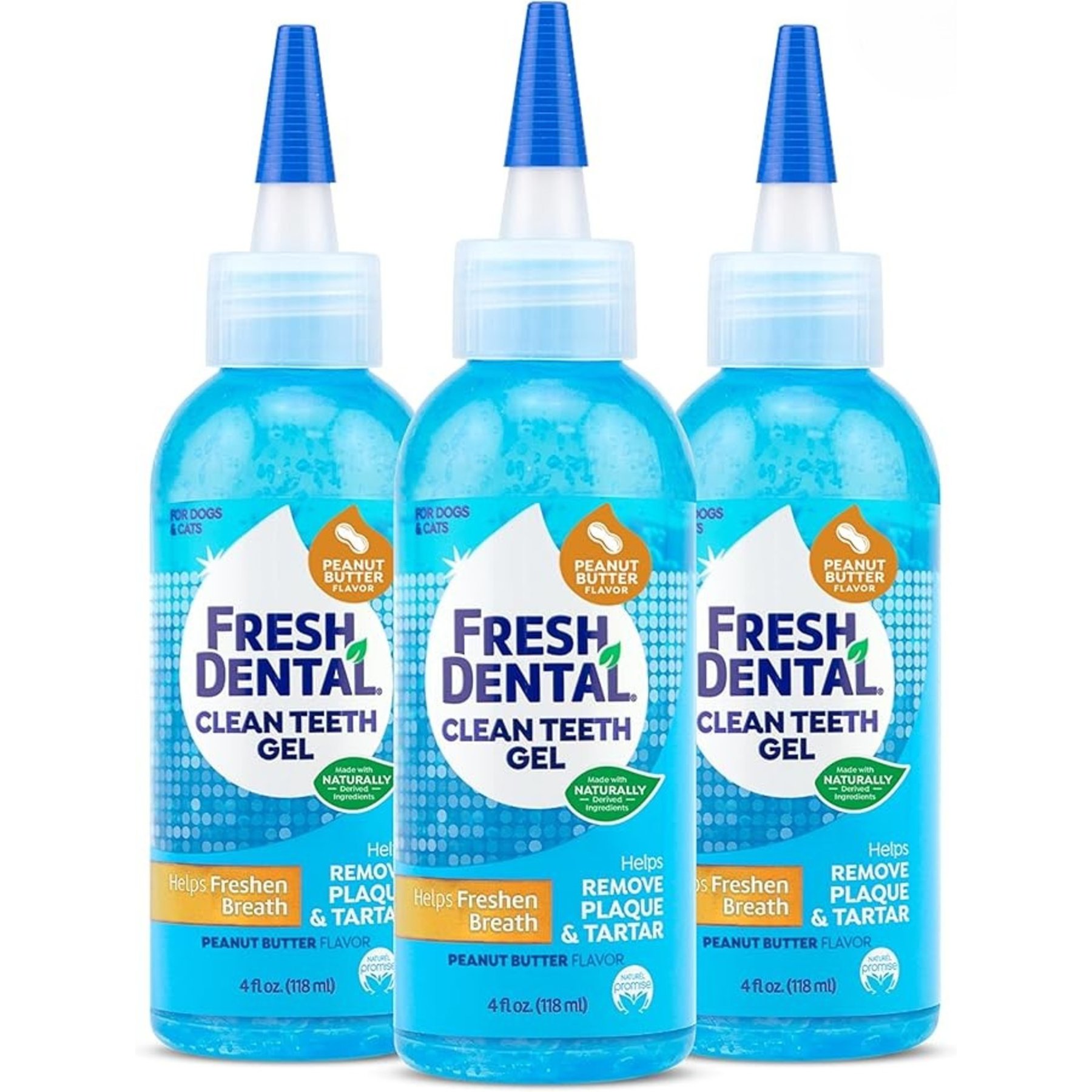 Naturel Promise Fresh Oral Care Peanut Butter Plaque-Removal Dog & Cat Dental Gel, 4-fl oz bottle