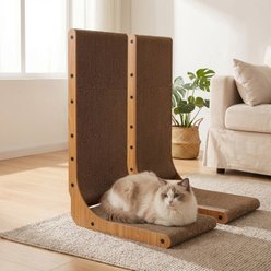 FUKUMARU Curved Cardboard Scratcher Pad Cat Toy, 2 count