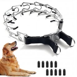 Bousnic No Pull Pro-Training Quick Release Buckle Stainless Steel Prong Dog Collar, 20-in neck, 3-mm wide