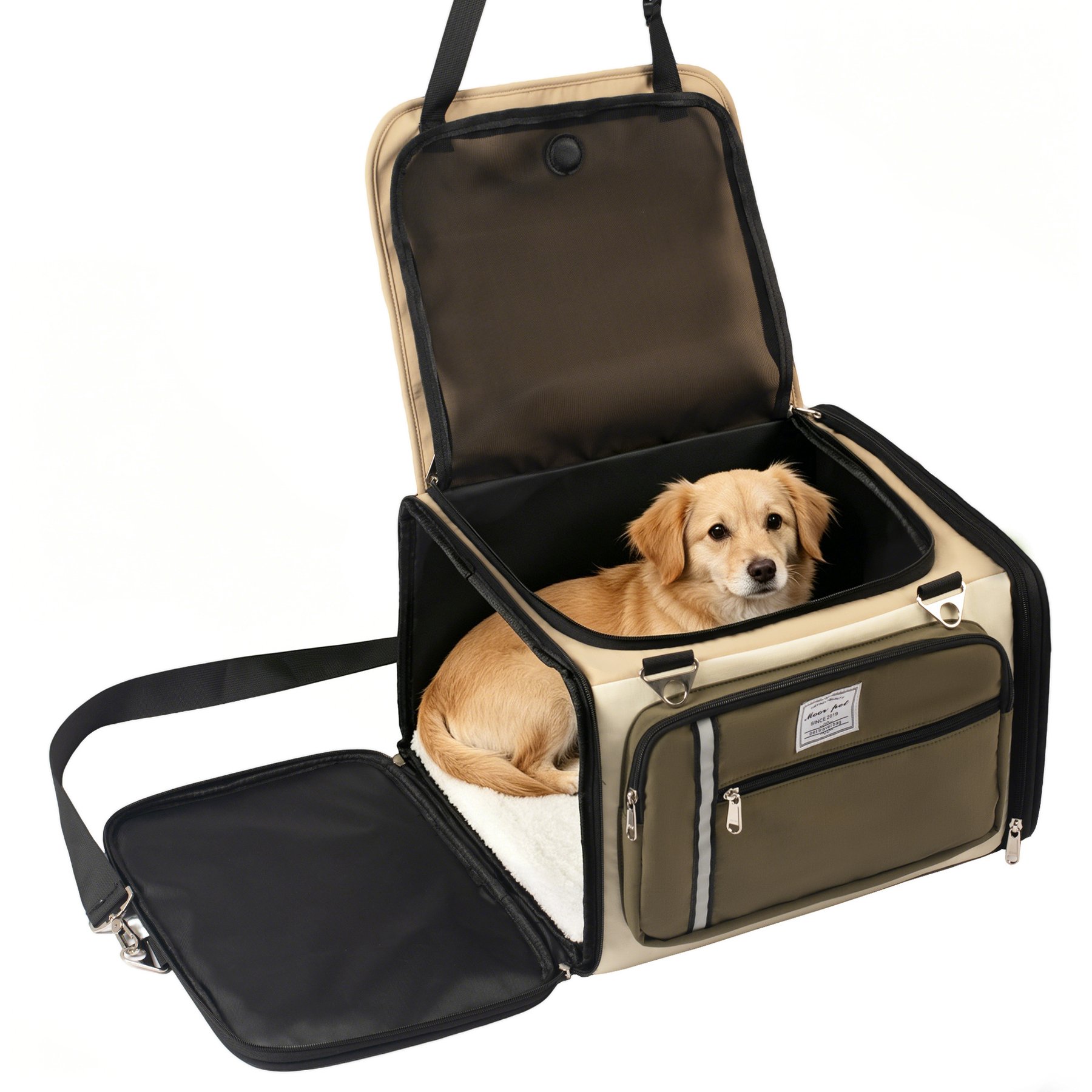 Niubya Car Carry Bag Dog & Cat Carrier, Brown