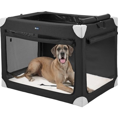 Veehoo Veehoo Large Portable Collapsible Carry Bag Dog Carrier with 4-Door Mesh Windows, Black, 48-in