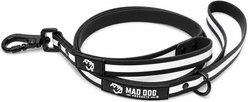 Mad Dog Products Biothane Training Outdoor Use Waterproof Traffic Handle Standard Dog Leash with Short Handle, 6-ft long, 3/4-in wide, Black with Reflective