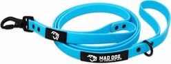Mad Dog Products Biothane Training Outdoor Use Waterproof Traffic Handle Standard Dog Leash with Short Handle, 6-ft long, 3/4-in wide, Aqua