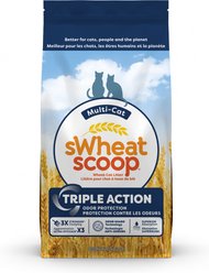 sWheat Scoop Triple Action Natural Wheat Cat Litter, 28-lb bag