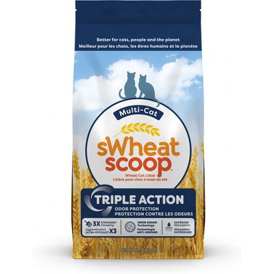 sWheat Scoop sWheat Scoop Triple Action Natural Wheat Cat Litter, 28-lb bag