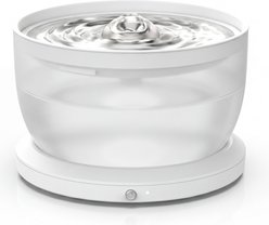 Casfuy W8LE Upgraded Wireless Dog & Cat Water Fountain with Stainless Steel Tray, 102-oz, White