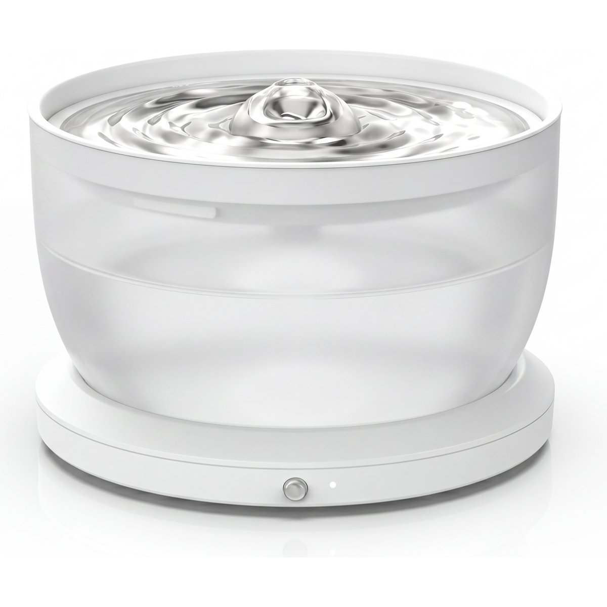 Casfuy W8LE Upgraded Wireless Dog & Cat Water Fountain with Stainless Steel Tray, 102-oz, White