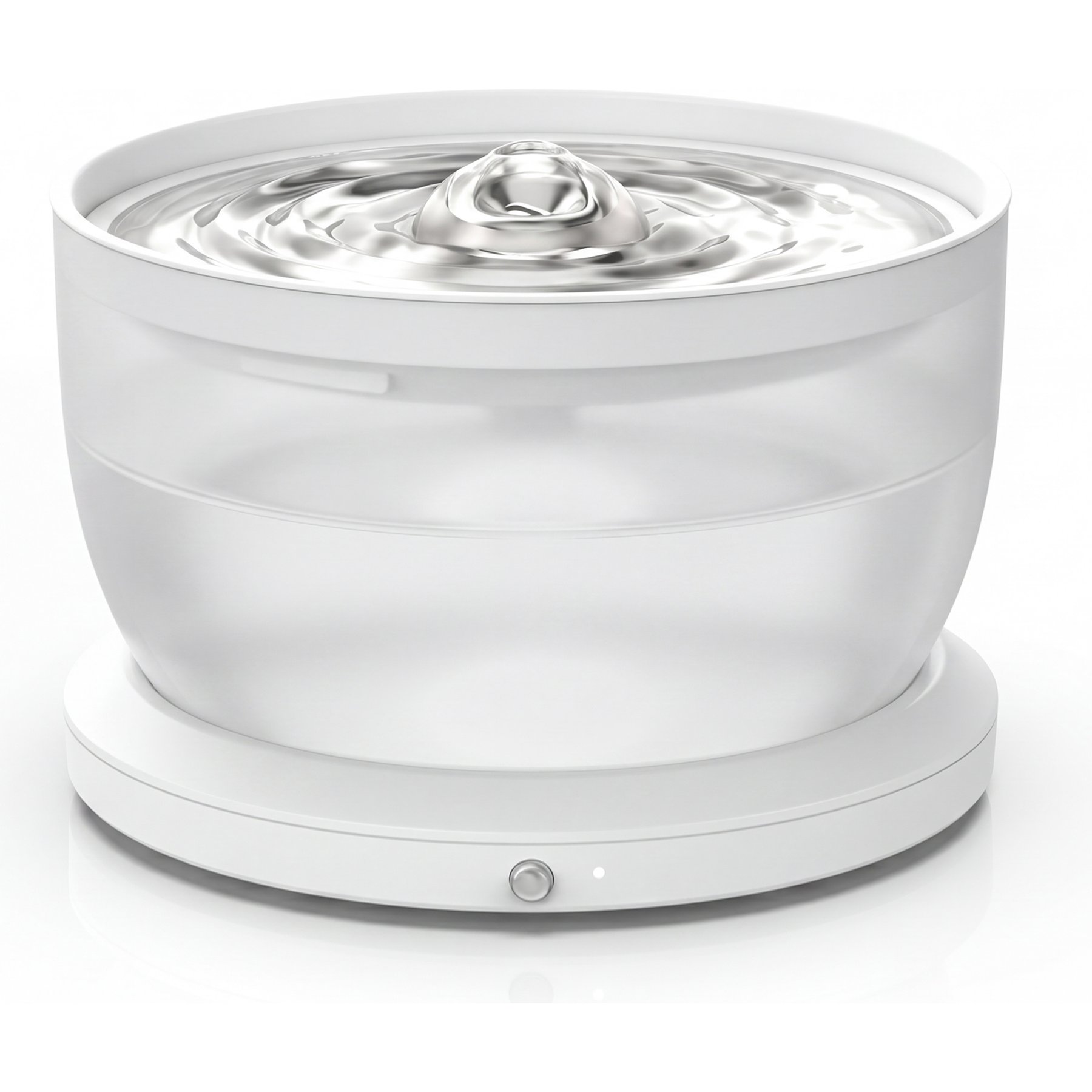 Casfuy W8LE Upgraded Wireless Dog & Cat Water Fountain with Stainless Steel Tray, 102-oz, White