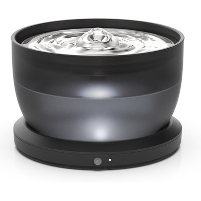 Casfuy Casfuy W8LE Upgraded Wireless Dog & Cat Water Fountain with Stainless Steel Tray, 102-oz, Black