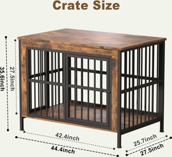 Rupzen Furniture-Style Dog Crate, Brown, 44-in slide 2 of 8