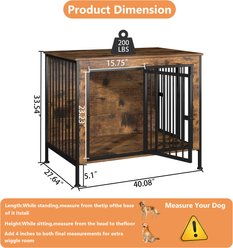Rupzen Heavy-Duty Furniture-Style Dog Crate, Brown, 40 Inch slide 2 of 6