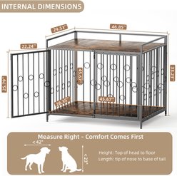 Rupzen Modern Furniture Style Dog Crate, Black, 48 Inch slide 2 of 7