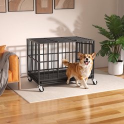 Rupzen Indoor Escape-Proof Double-Door Metal Dog Crate, Black, 38 Inch slide 2 of 8