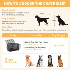 Rupzen Heavy-Duty Reinforced Escape-Proof Dog Crate, Black, 48 Inch slide 2 of 9