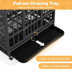 Rupzen Heavy-Duty Reinforced Escape-Proof Dog Crate, Black, 38 Inch slide 2 of 9