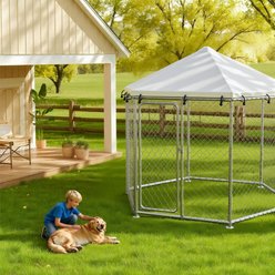 Rupzen Heavy-Duty Outdoor Dog Pen, Silver, Small: 81-in slide 2 of 6