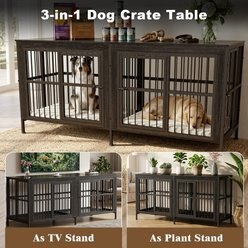 Rupzen Furniture-Style Double Dog Crate, Black, 88 Inch slide 2 of 8