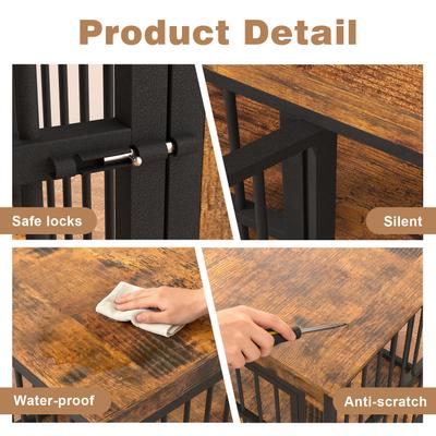 Show full view: Rupzen Furniture-Style TV Stand Dog Crate, Brown, 40-in slide 7 of 8