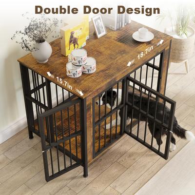 Show full view: Rupzen Furniture-Style TV Stand Dog Crate, Brown, 40-in slide 6 of 8