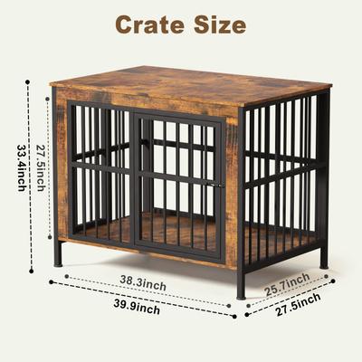 Show full view: Rupzen Furniture-Style TV Stand Dog Crate, Brown, 40-in slide 2 of 8