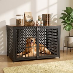 Rupzen Furniture Style End Table Dog Crate, Black, 48 Inch