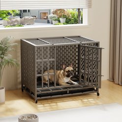 Rupzen Heavy-Duty Reinforced Escape-Proof Dog Crate, Black, 38 Inch slide 1 of 9
