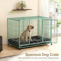 Rupzen Three-Door Metal Dog Crate, Green, 48 Inch slide 2 of 8