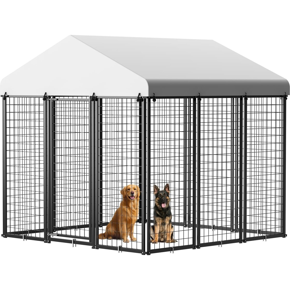 Rupzen Outdoor Kennel Dog Pen, Black, Medium: 72-in
