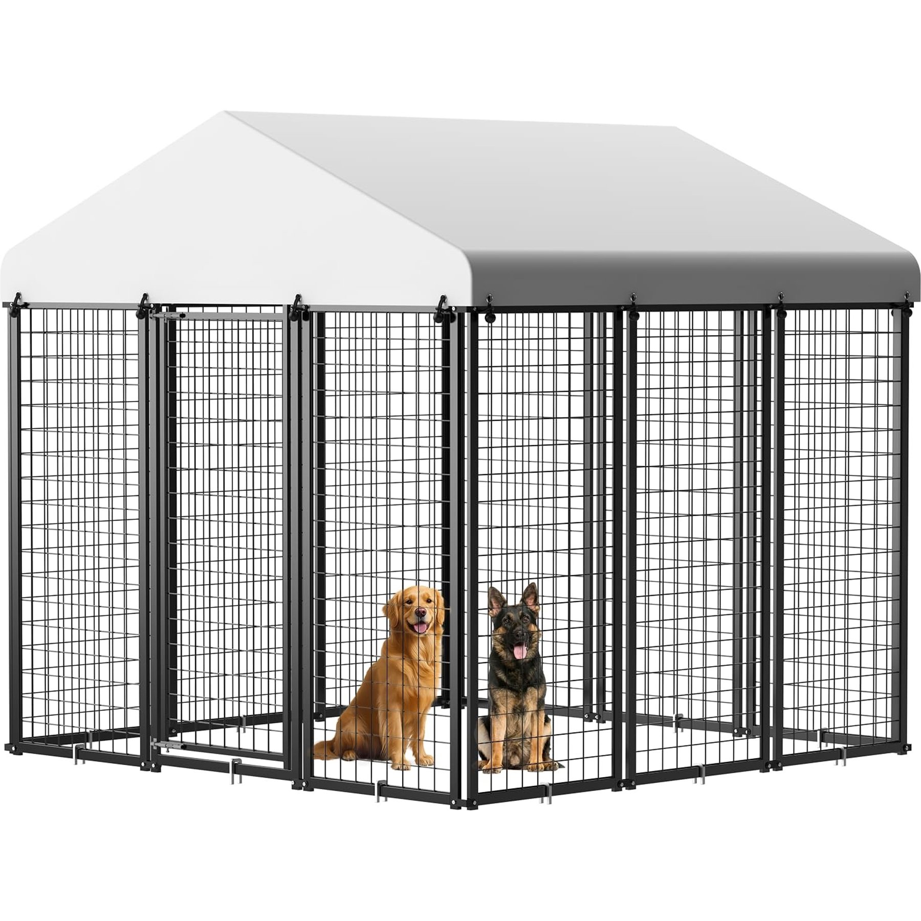 Rupzen Outdoor Kennel Dog Pen, Black, Medium: 72-in