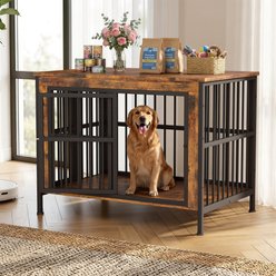 Rupzen Furniture-Style Dog Crate, Black, 44-in