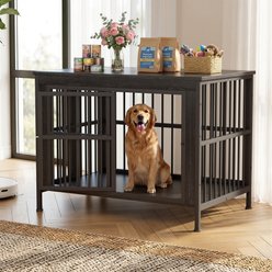 Rupzen Furniture-Style Dog Crate, Brown, 44-in