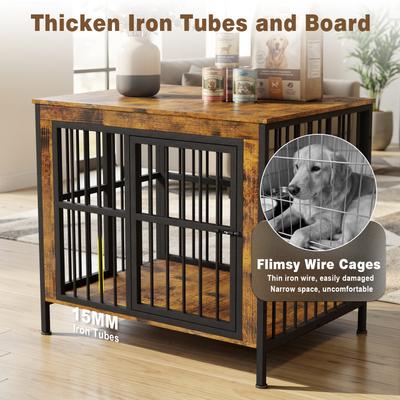 Show full view: Rupzen Furniture-Style TV Stand Dog Crate, Brown, 40-in slide 4 of 8