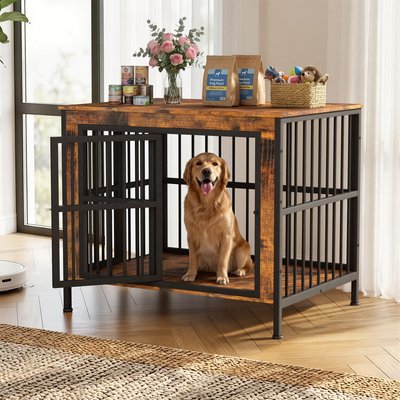 Rupzen Rupzen Furniture-Style TV Stand Dog Crate, Brown, 40-in
