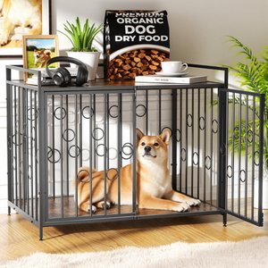 Rupzen Modern Furniture Style Dog Crate, Black, 38 Inch