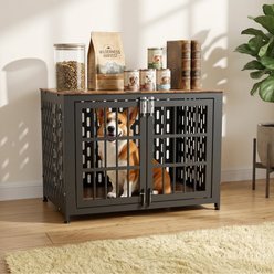 Rupzen Furniture Style End Table Dog Crate, Black, 38 Inch