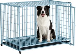 Rupzen Three-Door Metal Dog Crate, Blue, 48 Inch
