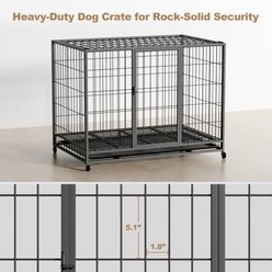 Rupzen Three-Door Metal Dog Crate, Black, 42 Inch slide 2 of 8