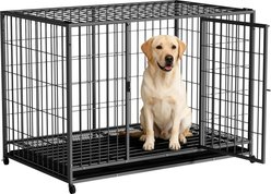 Rupzen Three-Door Metal Dog Crate, Black, 48 Inch