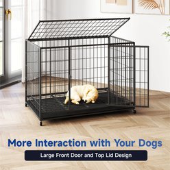 Rupzen Three-Door Metal Dog Crate, Black, 38 Inch slide 2 of 9