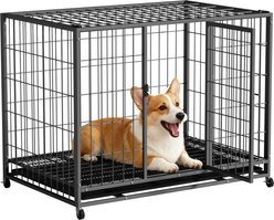 Rupzen Three-Door Metal Dog Crate, Black, 42 Inch slide 1 of 8