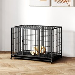 Rupzen Three-Door Metal Dog Crate, Black, 38 Inch slide 1 of 9