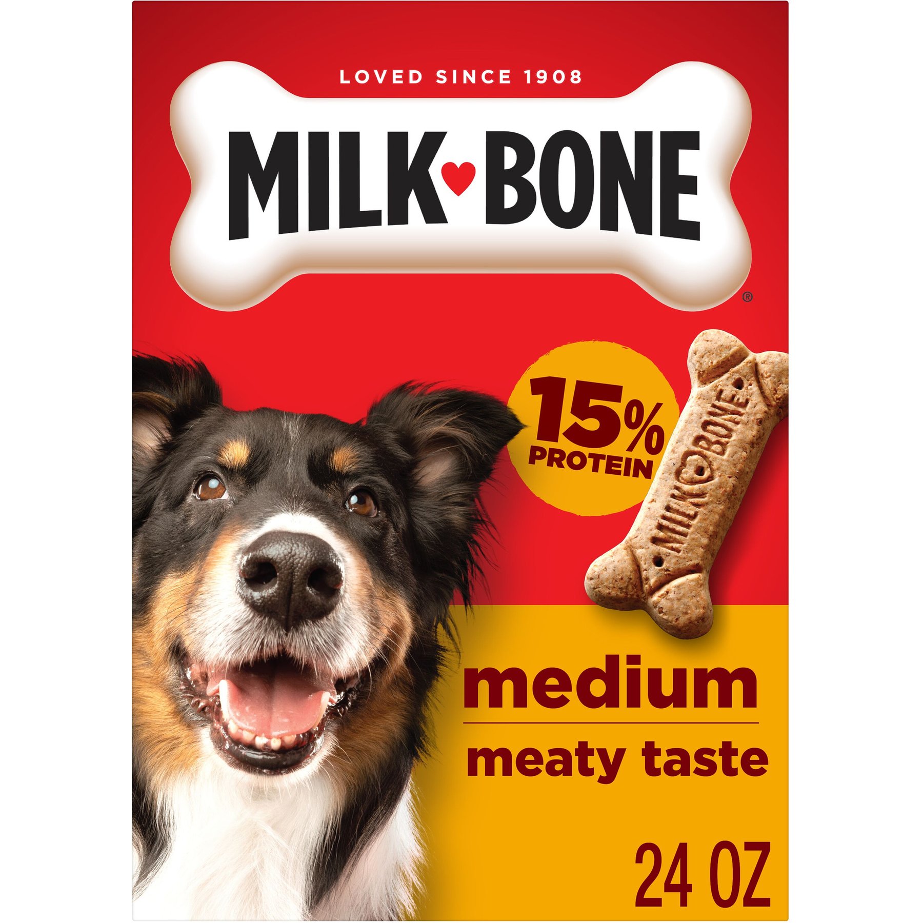Milk-Bone Crunchy Original Beef Flavored Medium Dog Treats, 1.5-lb box