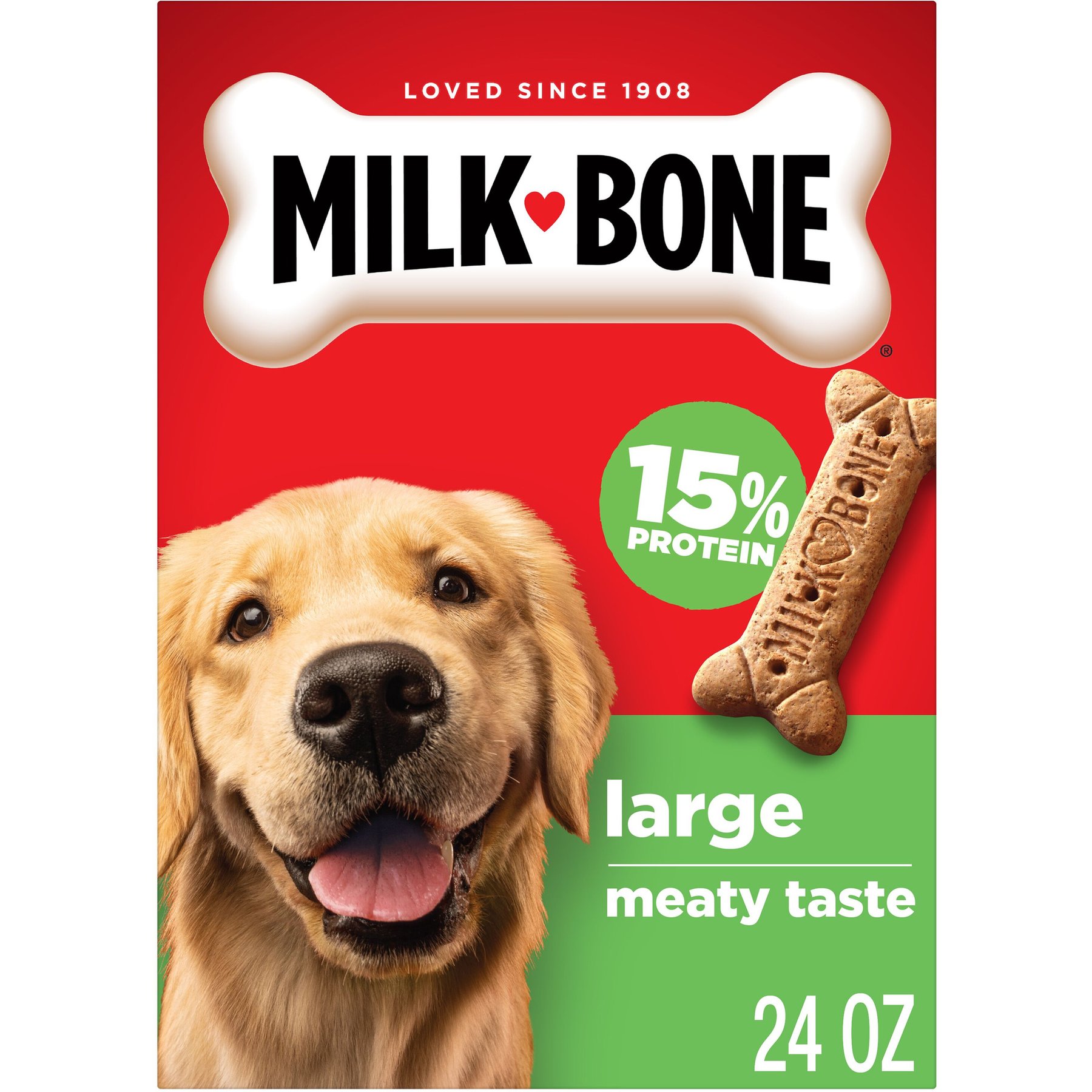 Milk-Bone Original Beef Flavored Crunchy Large Dog Treats, 1.5-lb box