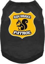 Doggie Design Squirrel Patrol Graphic Dog Shirt, Black, XX-Large