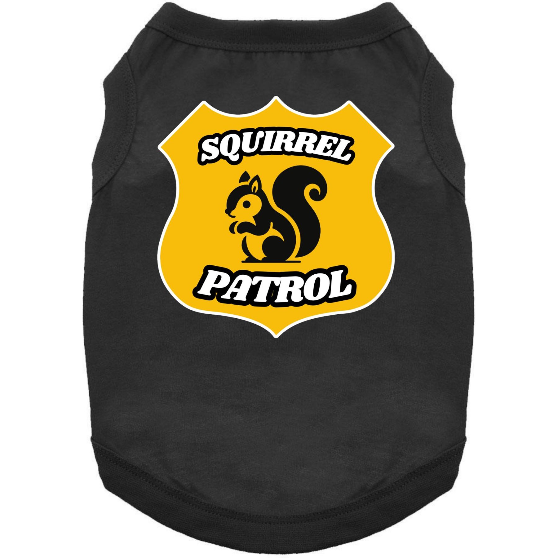Doggie Design Squirrel Patrol Graphic Dog Shirt, Black, Medium