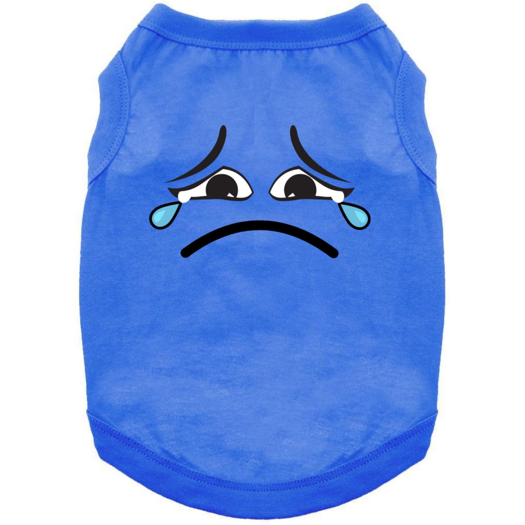 Doggie Design Sad Face Graphic Dog Shirt, Blue, XXX-Large