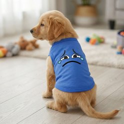 Doggie Design Sad Face Graphic Dog Shirt, Blue, XXX-Large slide 2 of 3