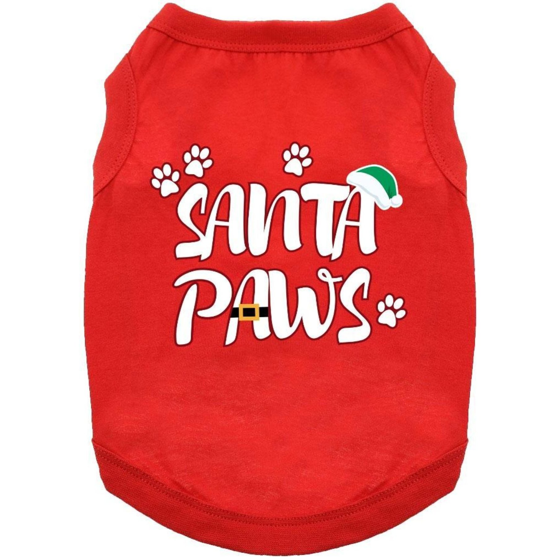 Doggie Design Santa Paws Graphic Dog Shirt, Red, Small