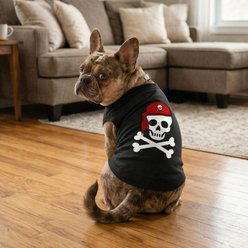 Doggie Design Pirate Skull with Red Bandana Graphic Dog Shirt, Black, Small slide 2 of 3