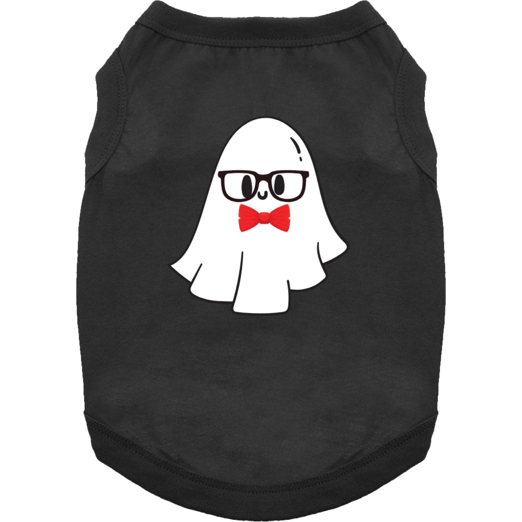 Doggie Design Nerdy Ghost Graphic Dog Shirt, Black, Medium